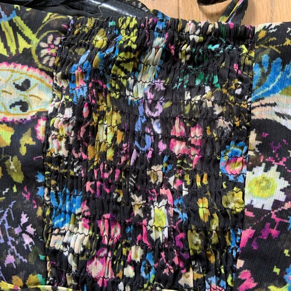 Zara Halter Mini Dress Sweetheart Neckline Multicolour Floral Paisley Size M - Picture 7 of 16